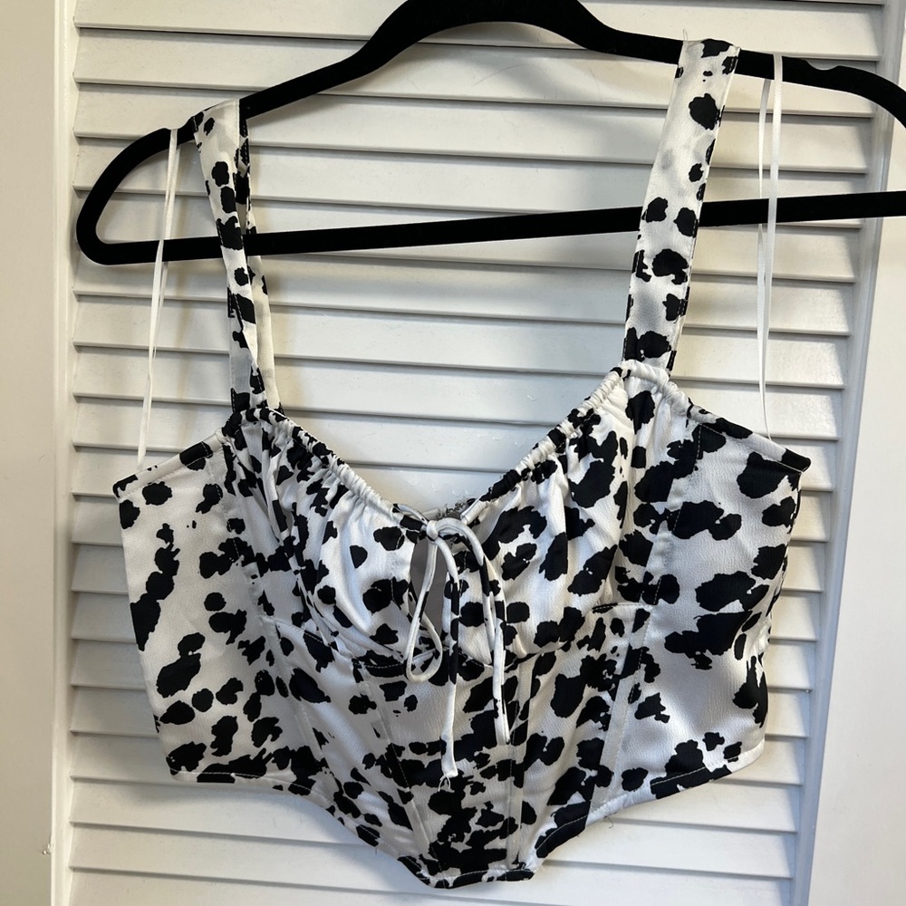 Cow pattern crop top